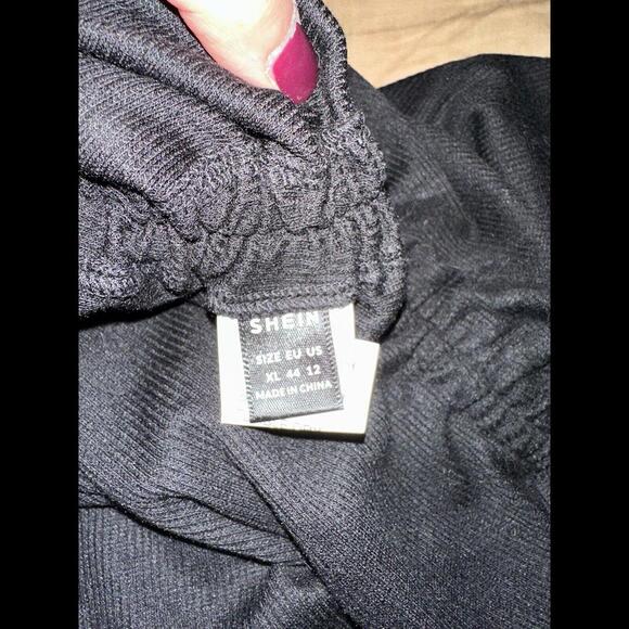 Shein Black One Should Bodycon Dress Size XL (side straps adjustable) - Picture 3 of 4